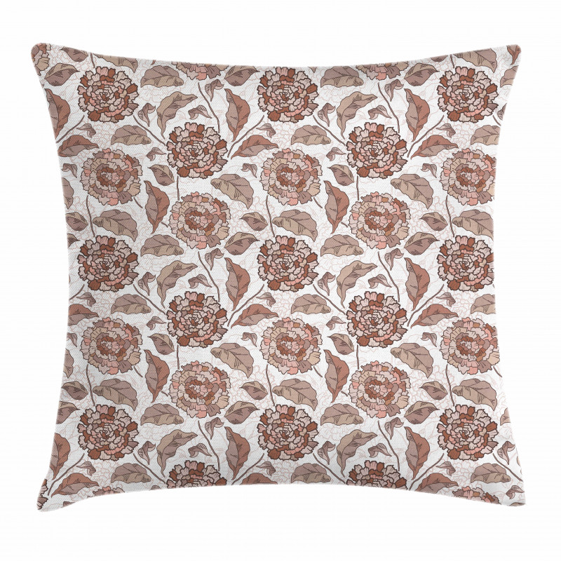 Ornamental Foliage Motif Pillow Cover