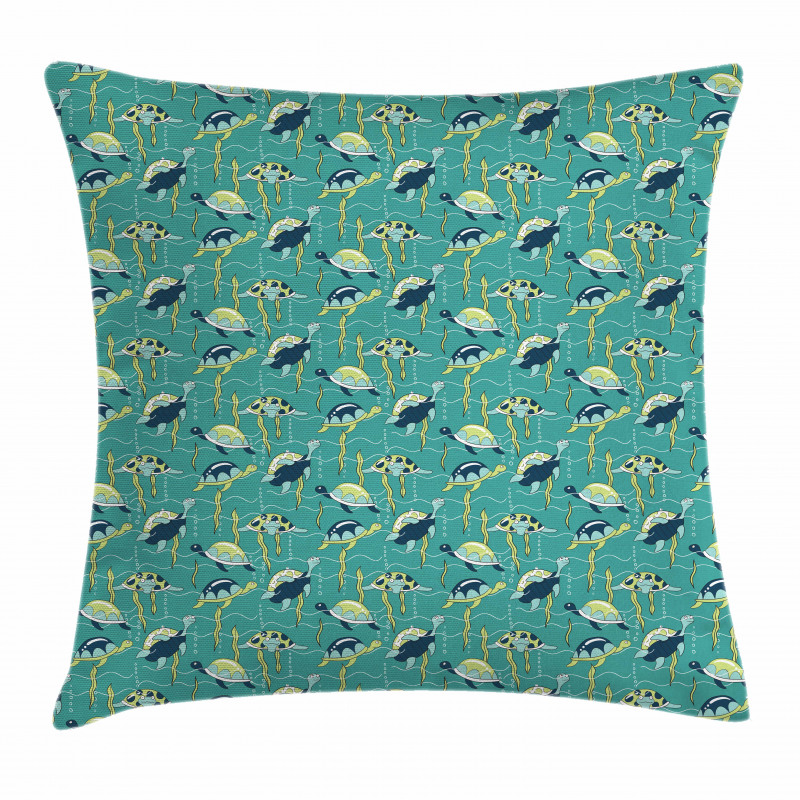 Ocean and Colorful Animals Pillow Cover