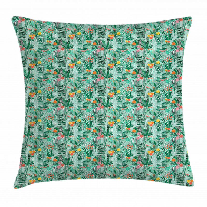 Pink Tulips Foliage Pillow Cover