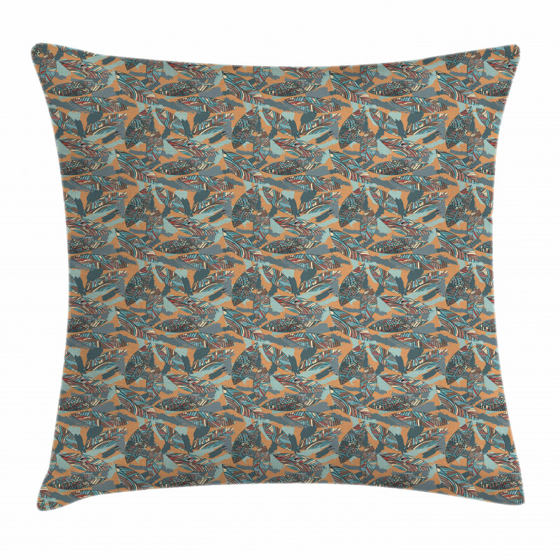 Leaves with Paintbrush Pillow Cover