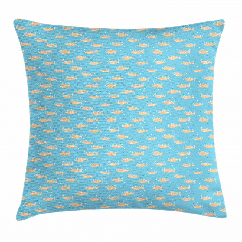 Hand Drawn Style Flock Pillow Cover