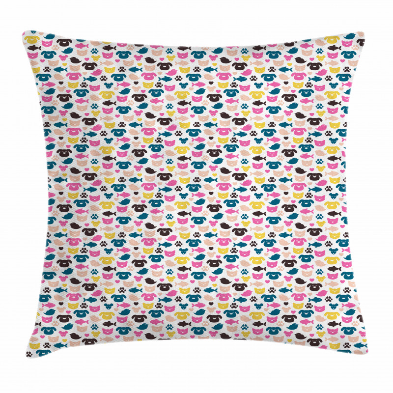Colorful Cheerful Pets Pillow Cover