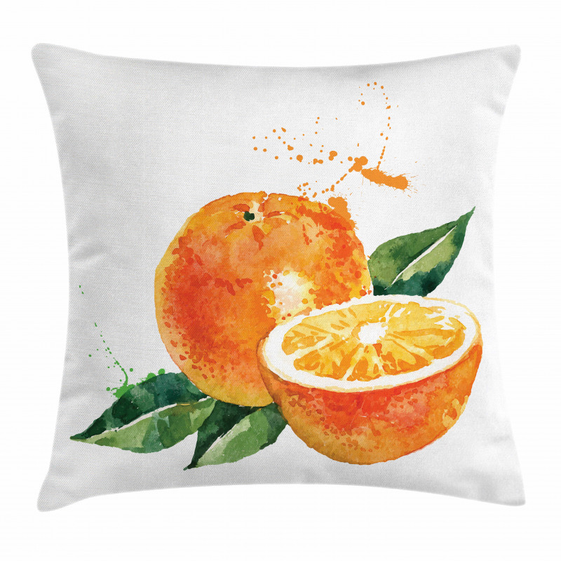 Watercolor Orange Art Pillow Cover