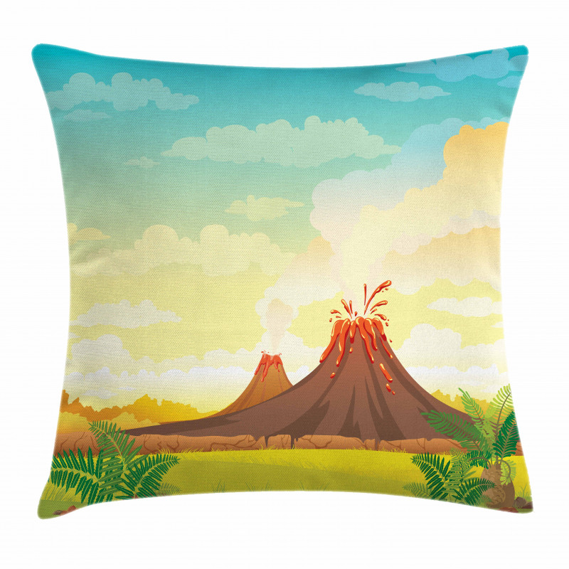 Prehistoric Mountain Pillow Cover