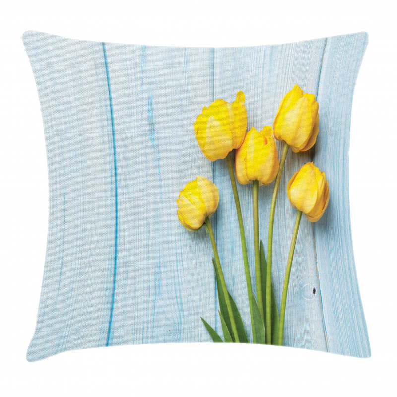 Yellow Flowers Rustic Pillow Cover