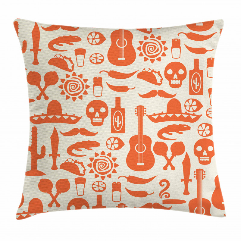 Sombrero Skulls Culture Pillow Cover