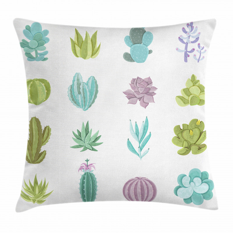 Tropical Desert Plants Pillow Cover