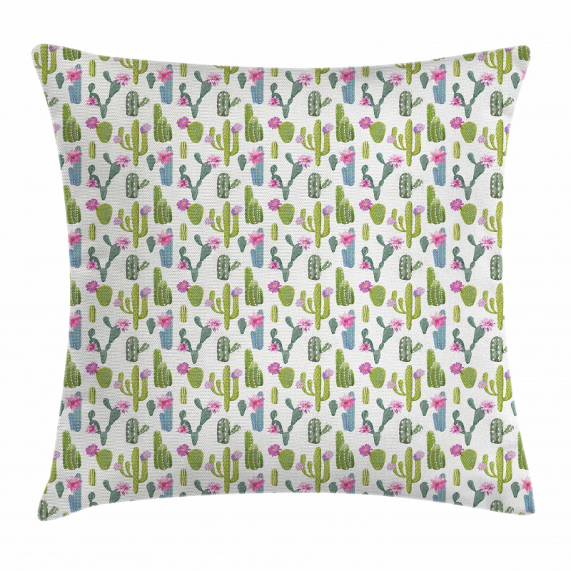 Saguaro Plant Floral Pillow Cover