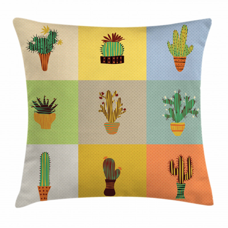 Botanical Cactus Flower Pillow Cover