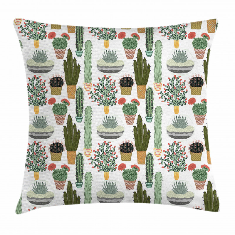 Succulents Flower Pots Pillow Cover