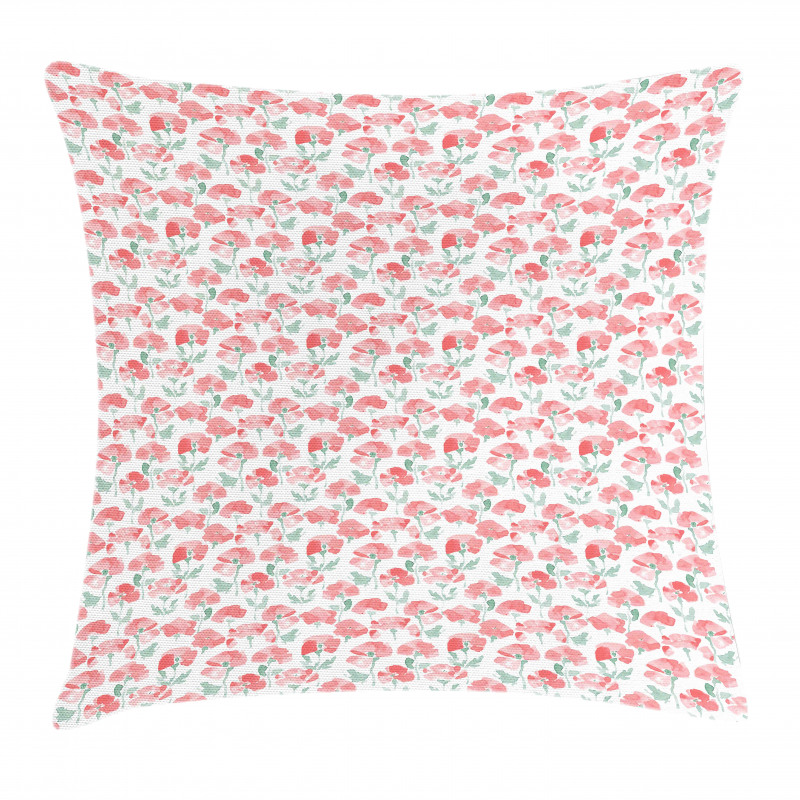 Watercolor Spring Field Pillow Cover