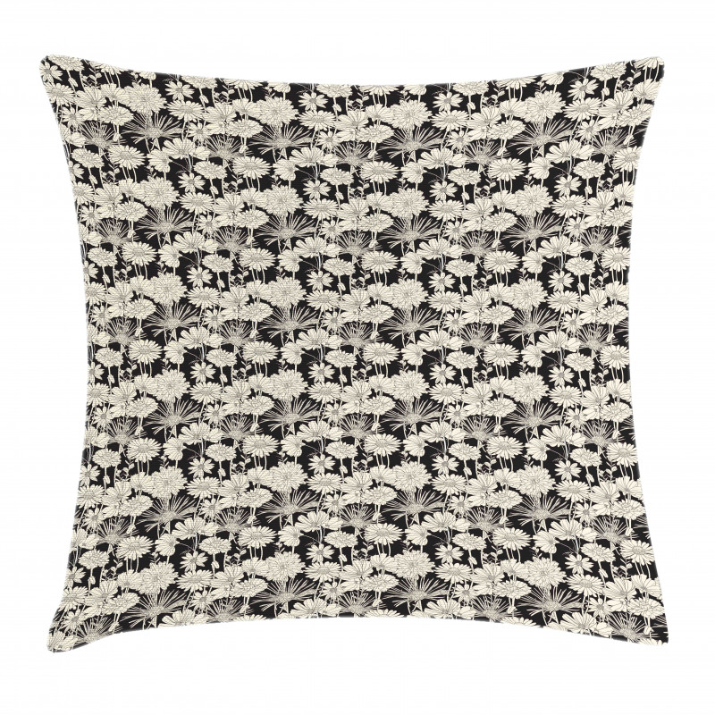 Monochrome Spring Growth Pillow Cover