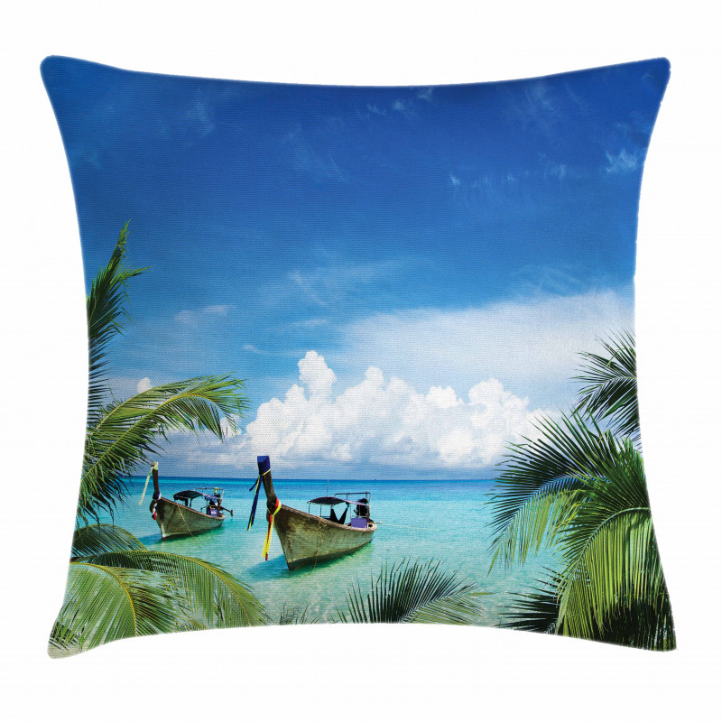 Palm Beach Fishing Boats Pillow Cover