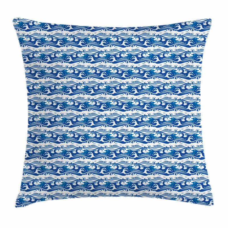 Swirling Ocean Waves Pillow Cover