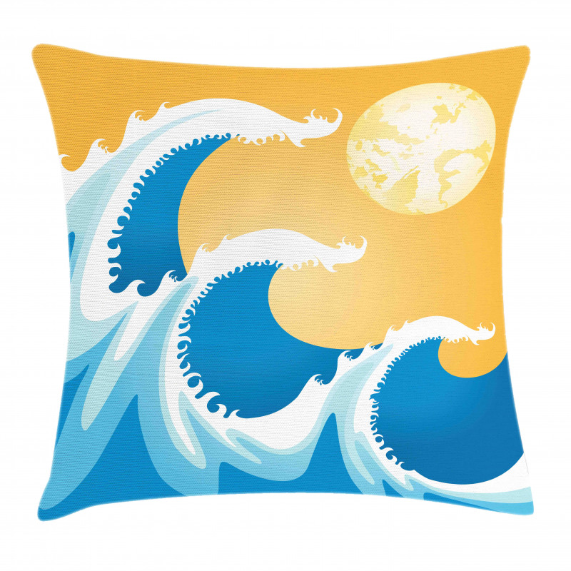 Huge Sea Waves Summer Pillow Cover