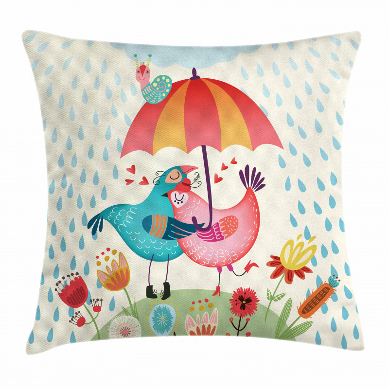 Valentine's Day Birds Pillow Cover