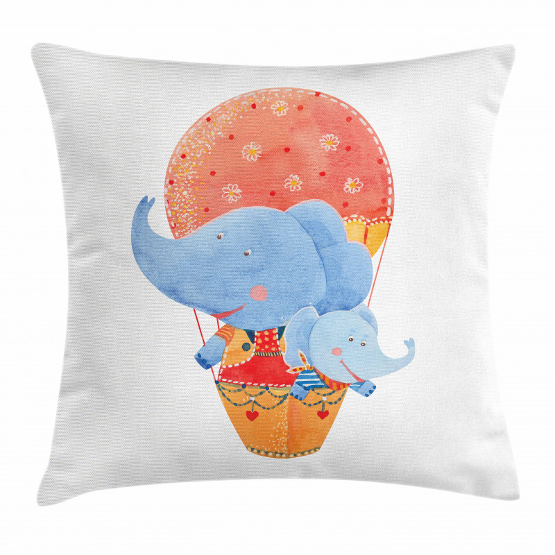 Elephant Hot Air Balloon Pillow Cover