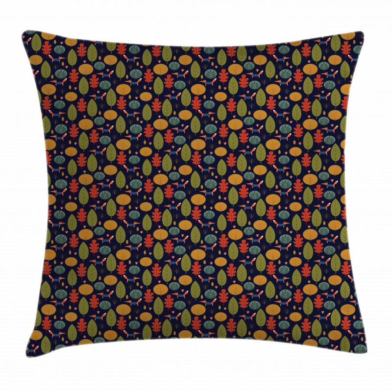 Fox Trees and Mushroom Pillow Cover