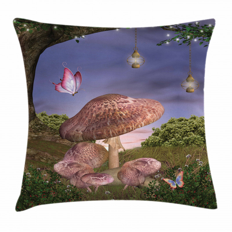 Enchanted Forest Fungi Pillow Cover