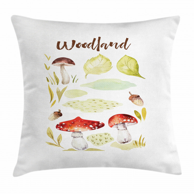 Aquarelle Fungus Nuts Pillow Cover