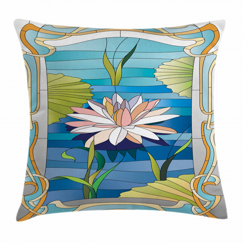 Stained Glass Lotus Pillow Cover