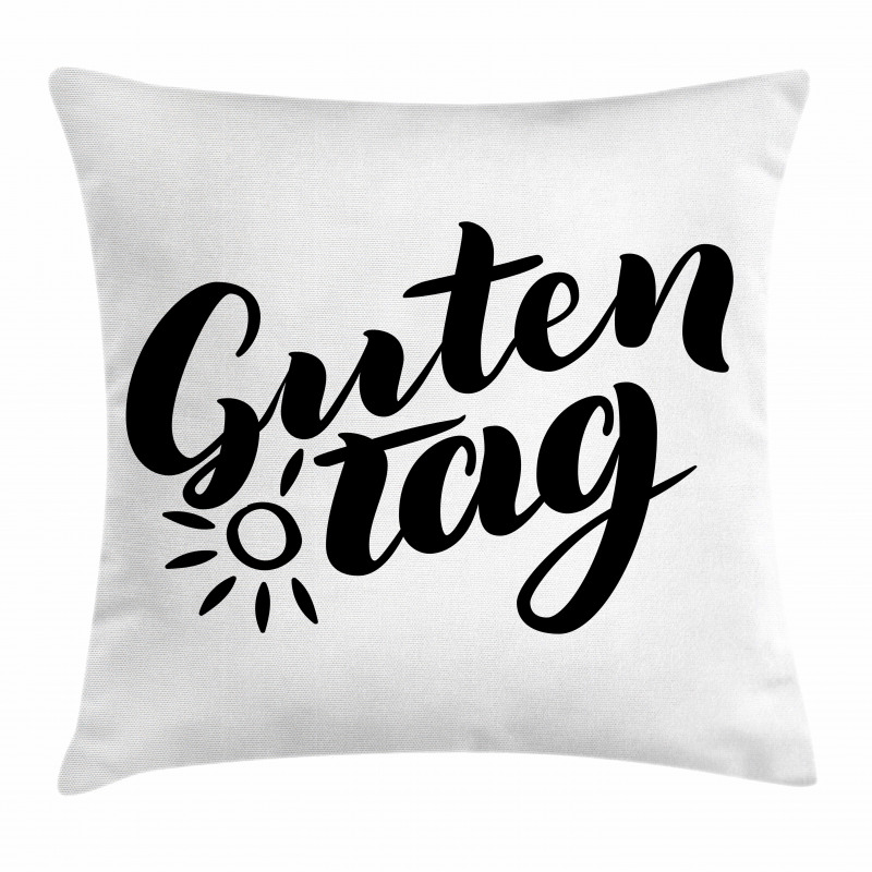 Hand Lettering Guten Tag Pillow Cover