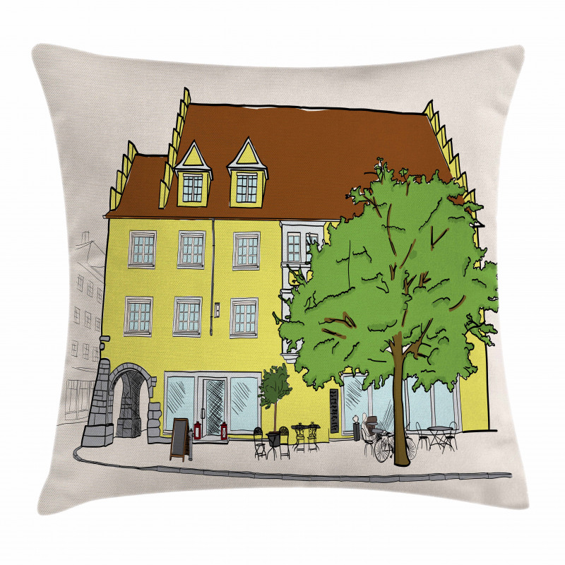 Old Building in Lindau Pillow Cover