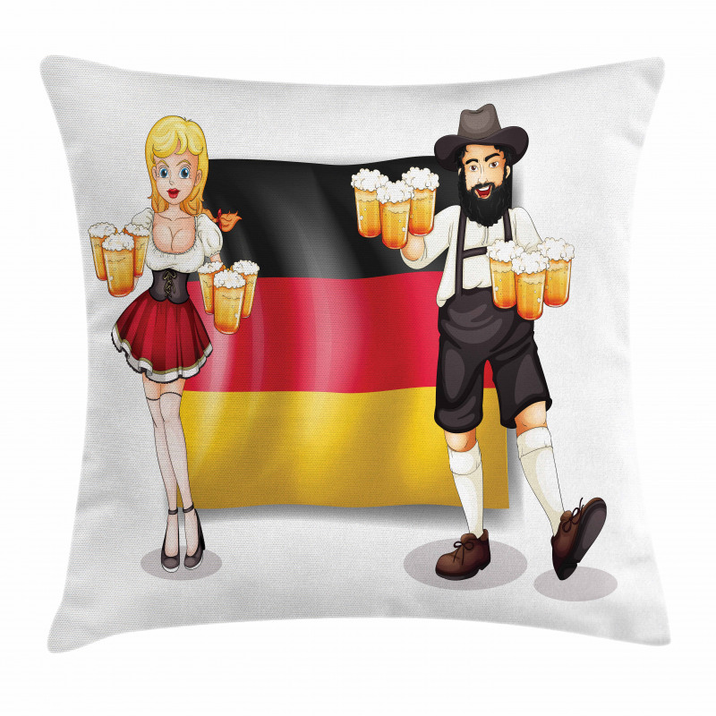Traditional Man Woman Pillow Cover