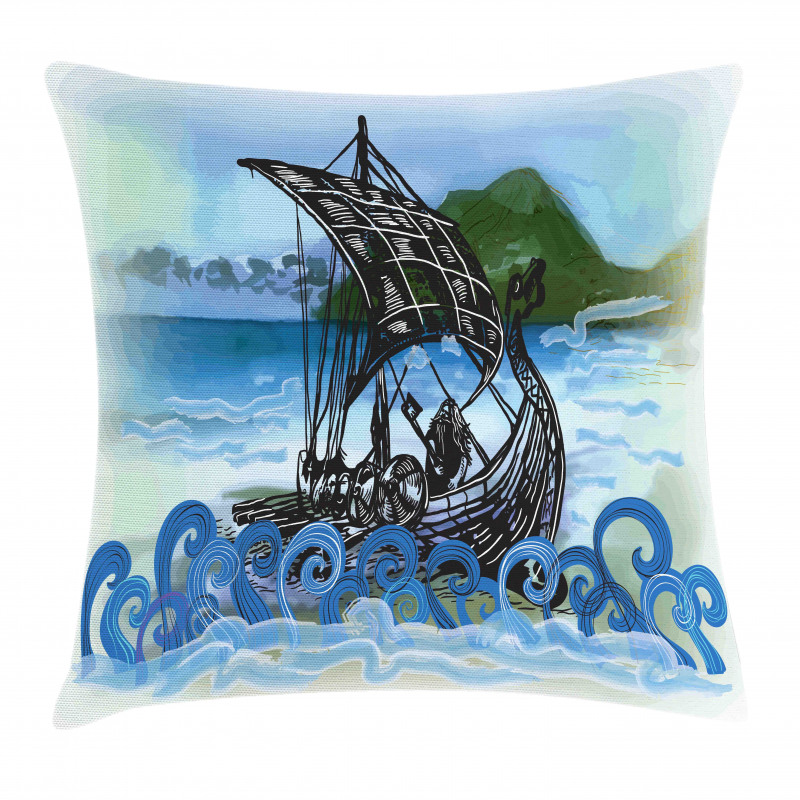 Drekar Boat Warrior Sea Pillow Cover