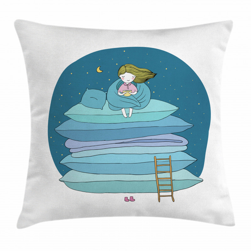 Girl on Pillows Bedtime Pillow Cover