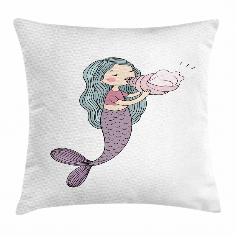 Fairy Girl Seashell Pillow Cover
