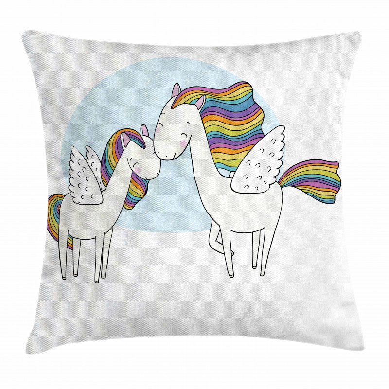 Colorful Pegasus Horses Pillow Cover