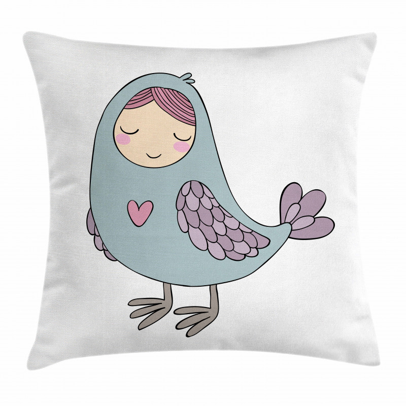 Russian Folk Sirin Bird Pillow Cover