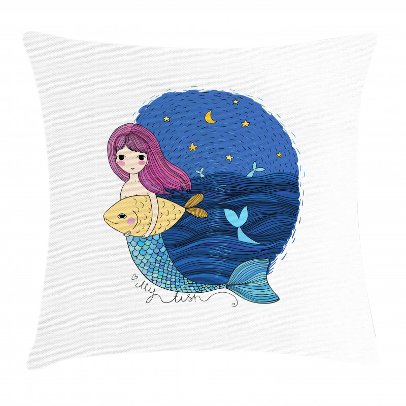 Mermaid Fish Night Sea Pillow Cover