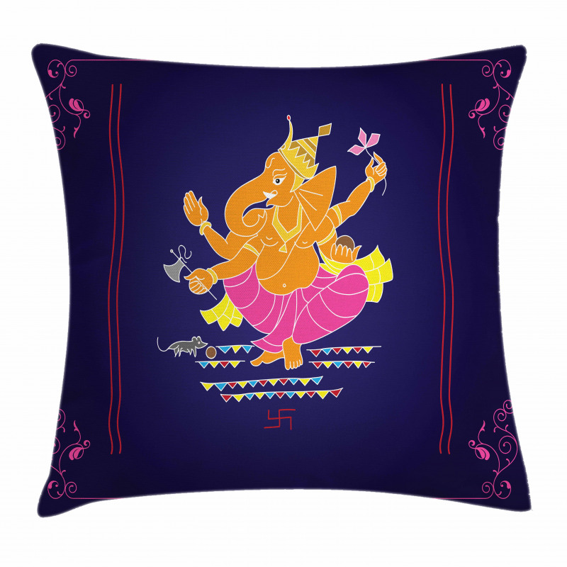 Elephant Illustration Pillow Cover