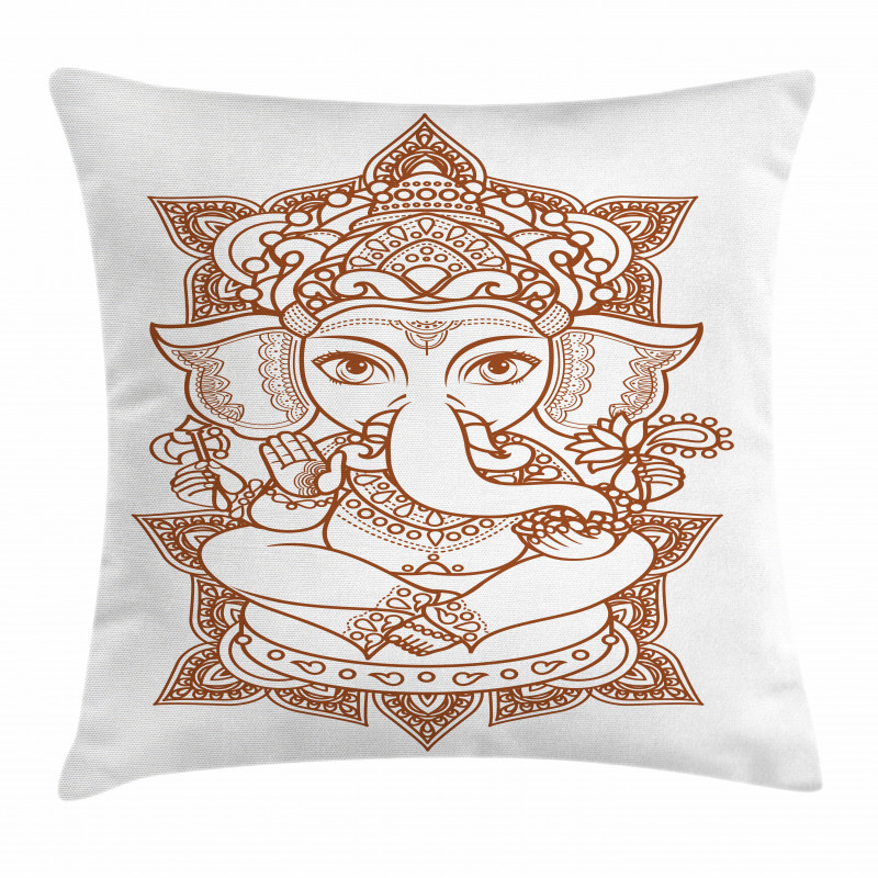 Asian Figure Symbol Boho Pillow Cover