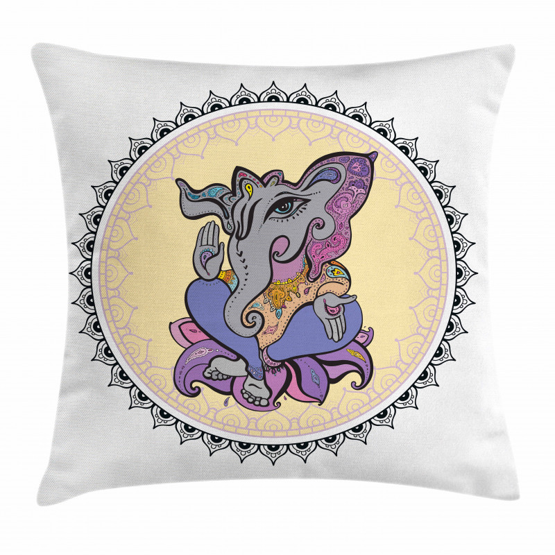 Mandala Circle Folkloric Pillow Cover