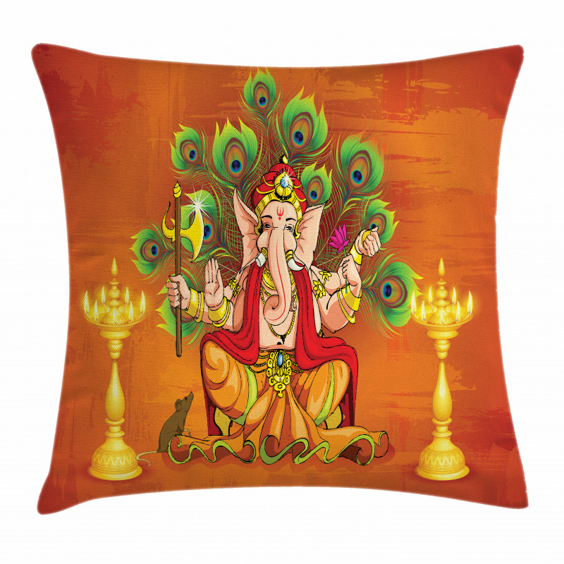 Asian Throne and Peacock Pillow Cover