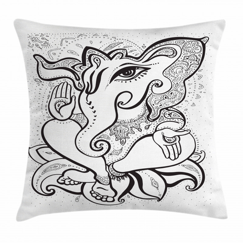 Oriental Symbol Elephant Pillow Cover