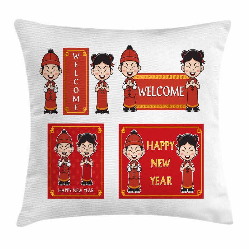 Greeting Kids Pillow Cover
