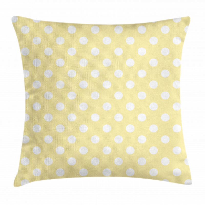 Retro Polka Dots Yellow Pillow Cover