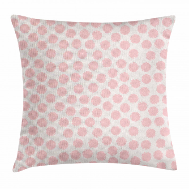 Hand Drawn Dots in Pink Pillow Cover