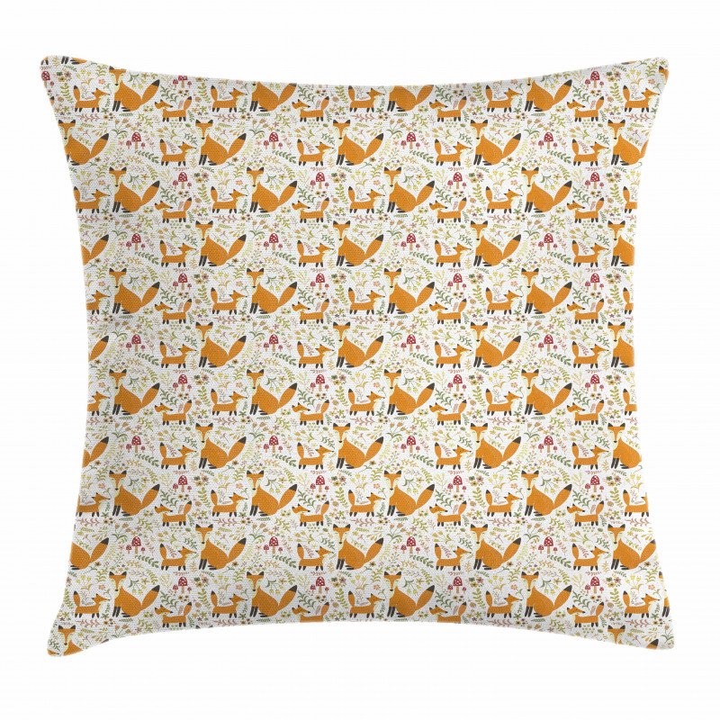 Mother Fox and Baby Pillow Cover