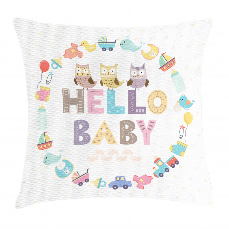 Hello Baby Owls Pillow Cover