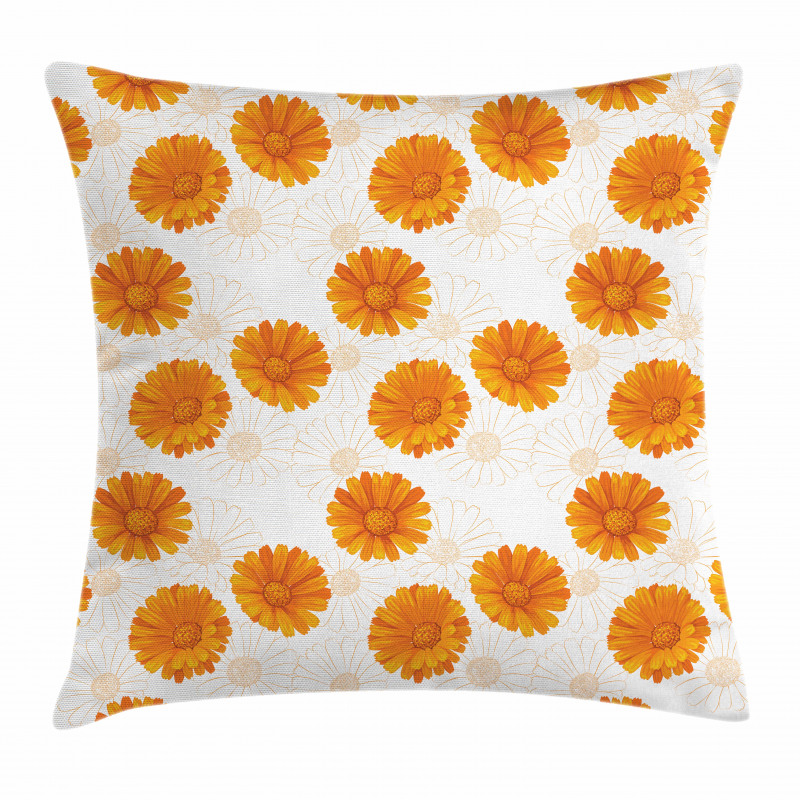 Calendula Flowers Pillow Cover