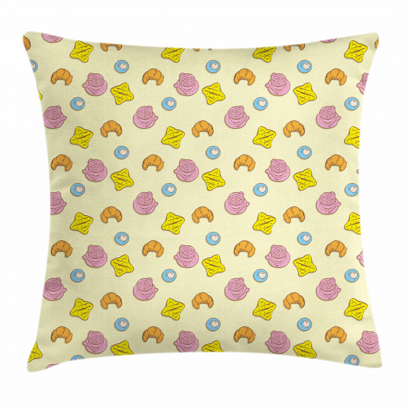 Morning Breakfast Food Pillow Cover