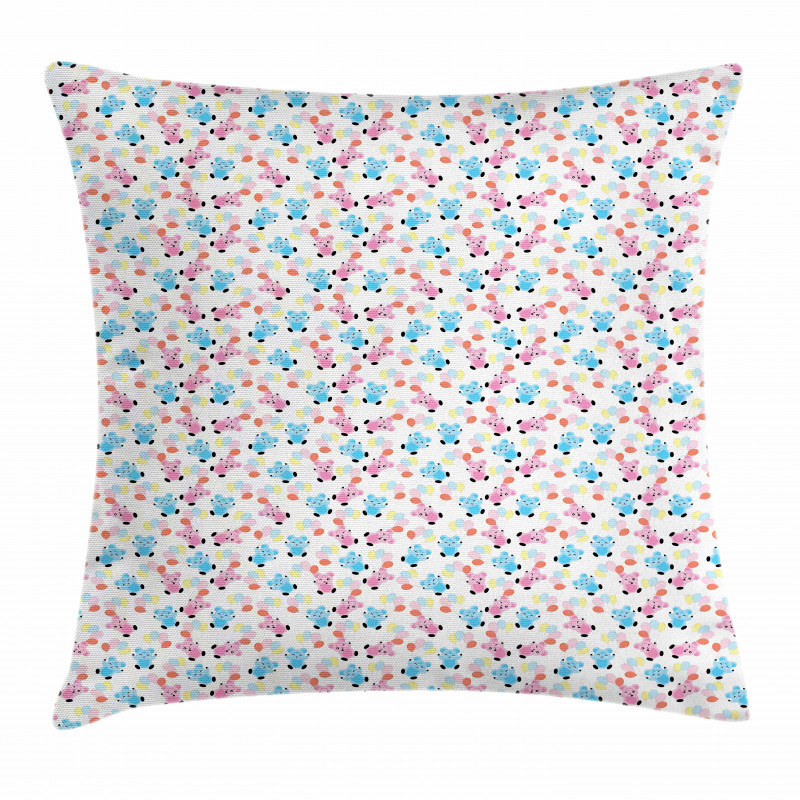 Colorful Balloons Bears Pillow Cover