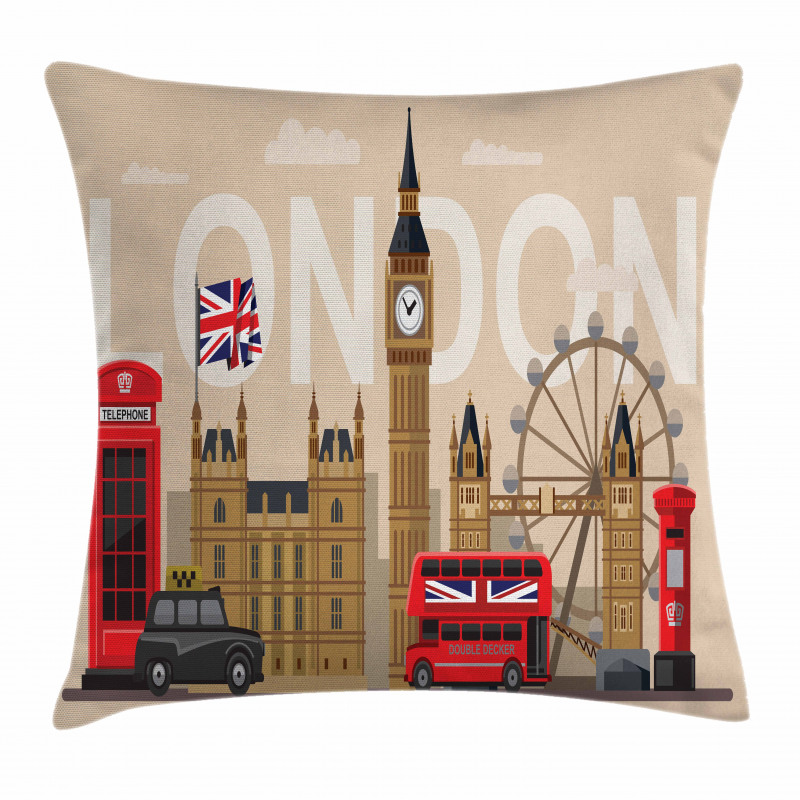 Britain Landmarks Pillow Cover