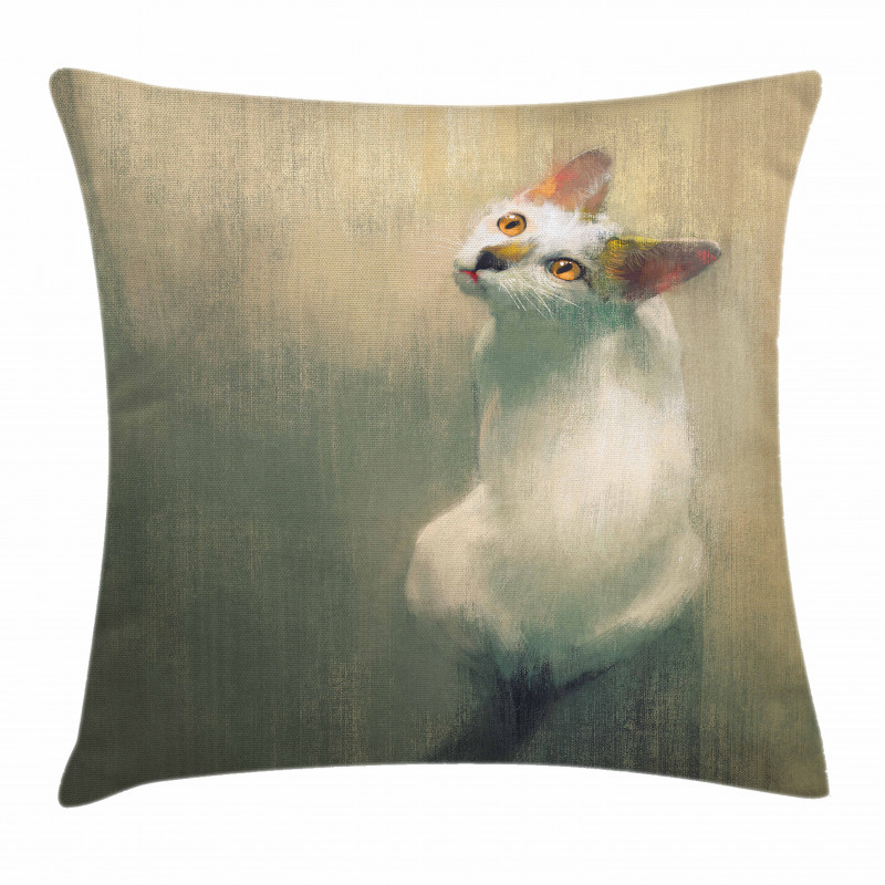 Watercolor Young Kitten Pillow Cover