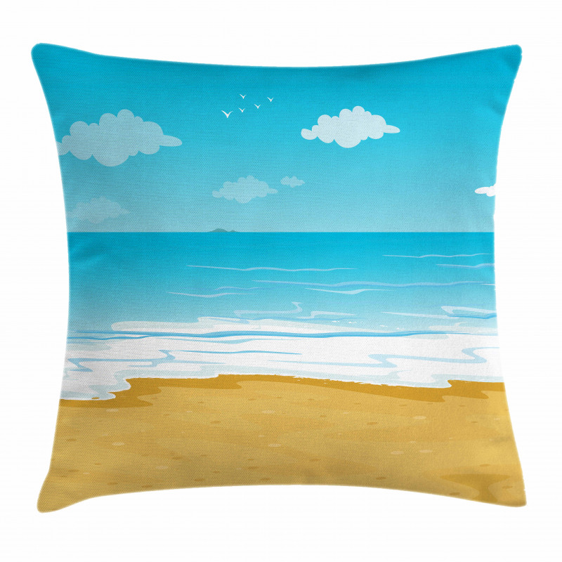 Sandy Beach Ocean Pillow Cover